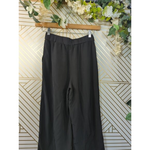 & OTHER STORIES Women's Black Viscose Flowy Pants Stretch Waist Size 2 READ - Picture 8 of 8